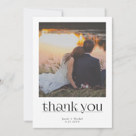 Modern Stylish Photo Wedding Thank You Ankündigung