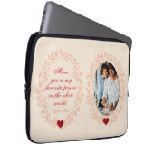 Modern Stylish Script Red Heart Foto Mothers Day Laptopschutzhülle (Vorne Rechts)