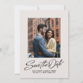 Modern stylish script two photo save the date (Vorderseite)