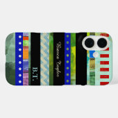 modern & stylish strimes & custom-name Case-Mate iPhone hülle (Rückseite (Horizontal))