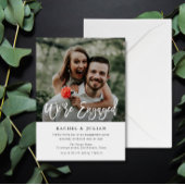 Modern stylish Text Foto Engagement Einladung
