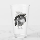 Modern Stylish Unique Black and White Photo Beer Glas (Vorderseite)