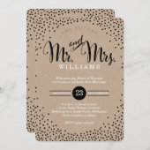 MODERN STYLISH WEDD mini Black Confetti Einladung (Vorne/Hinten)
