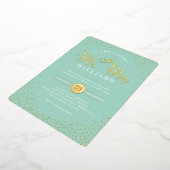 MODERN STYLISH WEDD Mini Konfetti Minze Gold Folieneinladung (Gedreht)