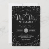MODERN STYLISH WEDD Mini silber Konfetti schwarz Einladung (Vorderseite)