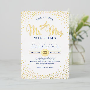 MODERN STYLISH WEDDING Mini Konfetti Goldmedaille Folieneinladung