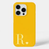 modern stylish yellow monogram initial  Case-Mate iPhone hülle (Rückseite)