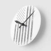 Modern Stylisierte Black USA Flag , Abstrakt Runde Wanduhr (Winkel)