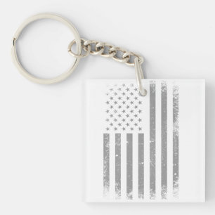 Modern Stylisierte Black USA Flag , Abstrakt Schlüsselanhänger