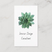 Modern Succulent Boho Botanical QR code  Visitenkarte (Vorderseite)