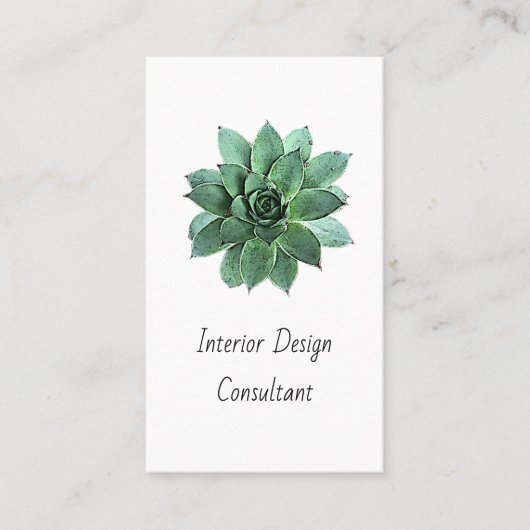 Modern Succulent Boho Botanical QR code Visitenkarte (Vorderseite)