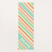 Modern Summer Colorant Diagonal Stripes Name Yogamatte (Rückseite)