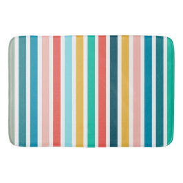 Modern Summer Colorful Vertical  Stripes  Badematte