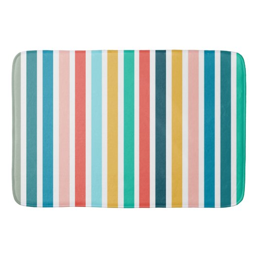 Modern Summer Colorful Vertical  Stripes  Badematte (Vorderseite)