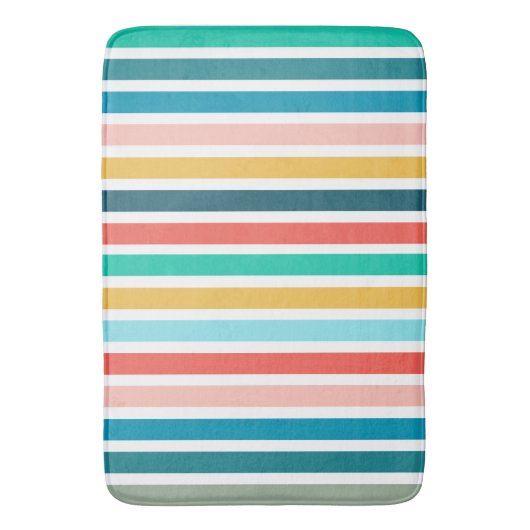 Modern Summer Colorful Vertical  Stripes  Badematte (Vorderseite Vertikal)