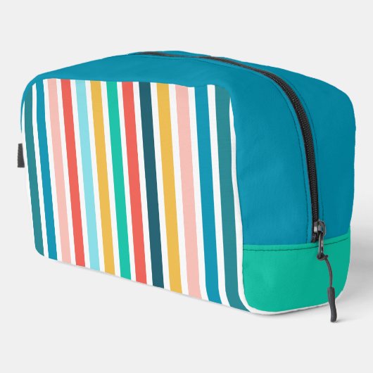 Modern Summer Colorful Vertical Stripes Waschbeutel (Rechte Ecke)