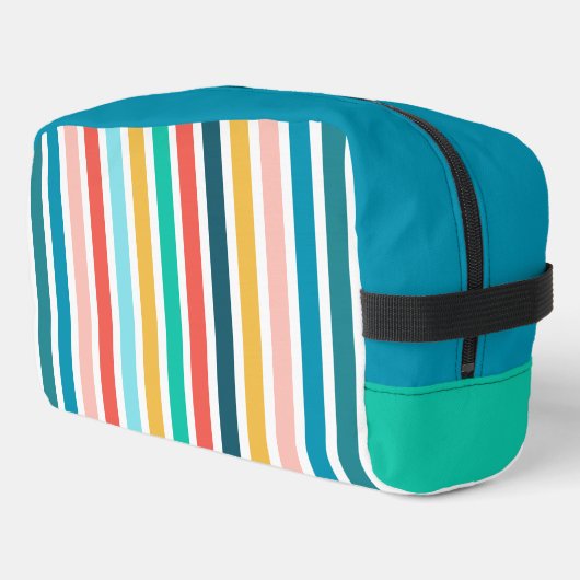 Modern Summer Colorful Vertical Stripes Waschbeutel (Linke Seite)