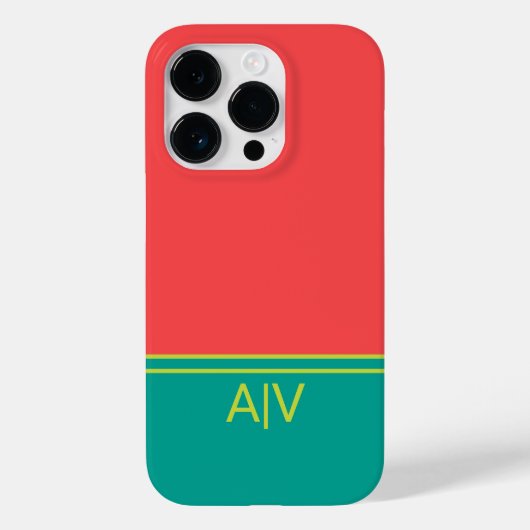 Modern Summer Coral Aquamarine Monogram Case-Mate iPhone Hülle (Rückseite)