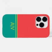 Modern Summer Coral Aquamarine Monogram Case-Mate iPhone Hülle (Rückseite (Horizontal))