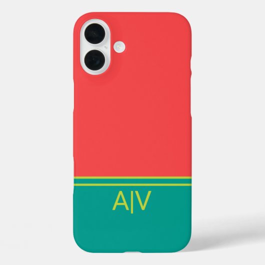 Modern Summer Coral Aquamarine Monogram Case-Mate iPhone Hülle (Rückseite)