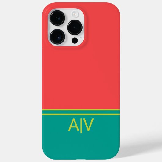 Modern Summer Coral Aquamarine Monogram Case-Mate iPhone Hülle (Rückseite)