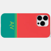 Modern Summer Coral Aquamarine Monogram Case-Mate iPhone Hülle (Rückseite (Horizontal))