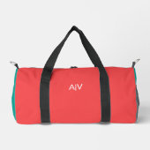 Modern Summer Coral Aquamarine Monogram Duffle Bag (Vorderseite)