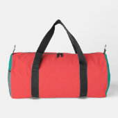 Modern Summer Coral Aquamarine Monogram Duffle Bag (Rückseite)