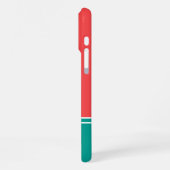 Modern Summer Coral Aquamarine Monogram iPhone Hülle (Linke Seite)