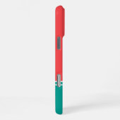 Modern Summer Coral Aquamarine Monogram iPhone Hülle (Rechte Seite)