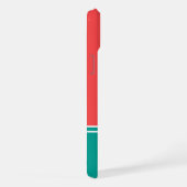 Modern Summer Coral Aquamarine Monogram iPhone Hülle (Rechte Seite)