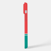 Modern Summer Coral Aquamarine Monogram iPhone Hülle (Linke Seite)