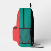 Modern Summer Coral Monogram Bedruckter Rucksack (Rechts)