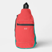 Modern Summer Coral Monogram Crossbody Bag (Vorderseite)