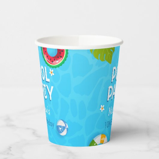 Modern Summer Pool Party Paper Cup Pappbecher (Links)