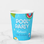 Modern Summer Pool Party Paper Cup Pappbecher (Vorderseite)