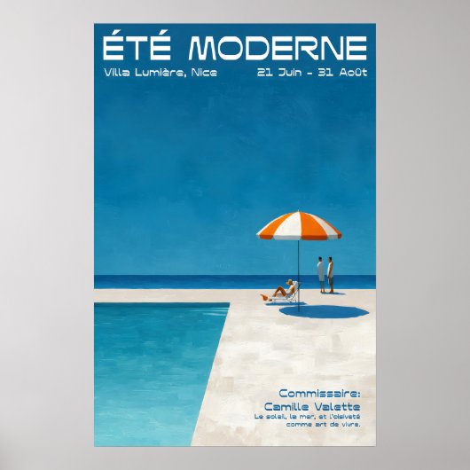 Modern Summer Poolside Wall Art Print Bold French Poster (Vorne)