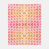 Modern Summer WATERMELON Pink MONOGRAM Fleecedecke (Vorderseite)