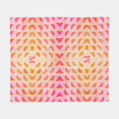 Modern Summer WATERMELON Pink MONOGRAM Fleecedecke (Vorderseite (Horizontal))