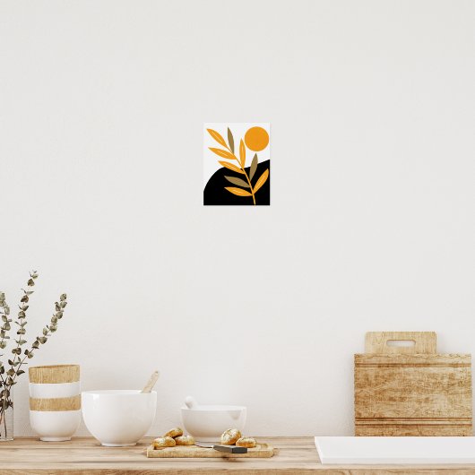Modern Sun Boho Botanisch Bohemisch Abstrakt Poster (Küche)