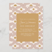 Modern Sun Moon Line Terracotta Gold 30th Birthday Einladung (Vorne/Hinten)