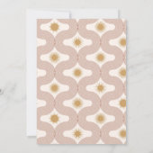 Modern Sun Moon Line Terracotta Gold Brautparty Einladung (Rückseite)