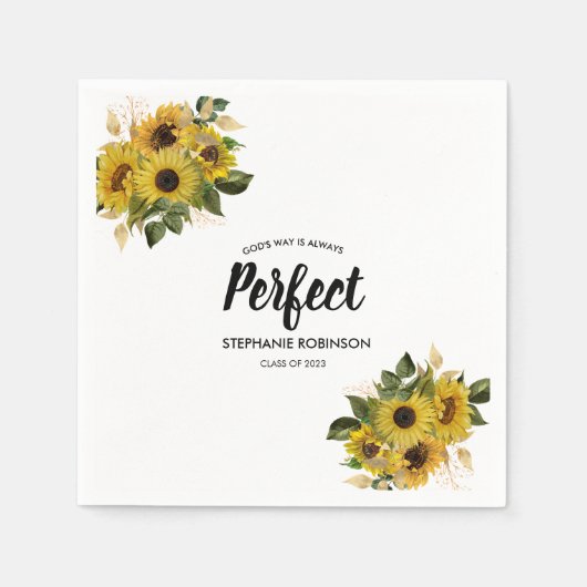 Modern Sunflower Biete Zitat Serviette (Vorderseite)