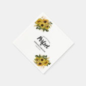 Modern Sunflower Biete Zitat Serviette (Ecke)