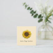 Modern Sunflower Boho Botanical Designer  Quadratische Visitenkarte (Stehend Vorderseite)