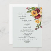 Modern Sunflower Bouquet Beide Sets von Eltern Inv Einladung (Vorne/Hinten)