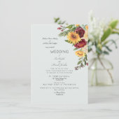 Modern Sunflower Bouquet Beide Sets von Eltern Inv Einladung (Stehend Vorderseite)