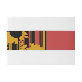 Modern Sunflower Coral Gold Wedding Einladungsbanderole (Rückseitenbeispiel)