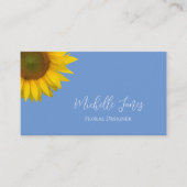 Modern Sunflower Country Blue Botanic Visitenkarte (Vorderseite)
