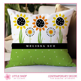 Modern Sunflower Dandela Monogram Kissen
